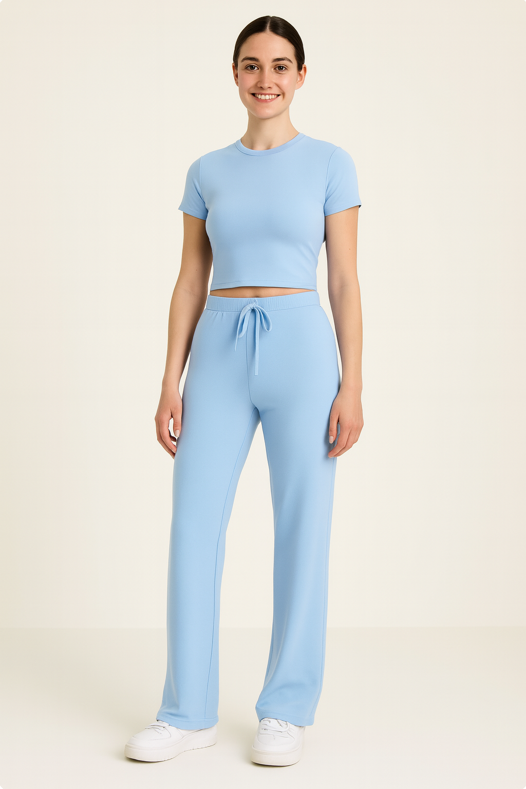 Ensemble Femme Deux Pièces Tissu Doux Style Décontracté