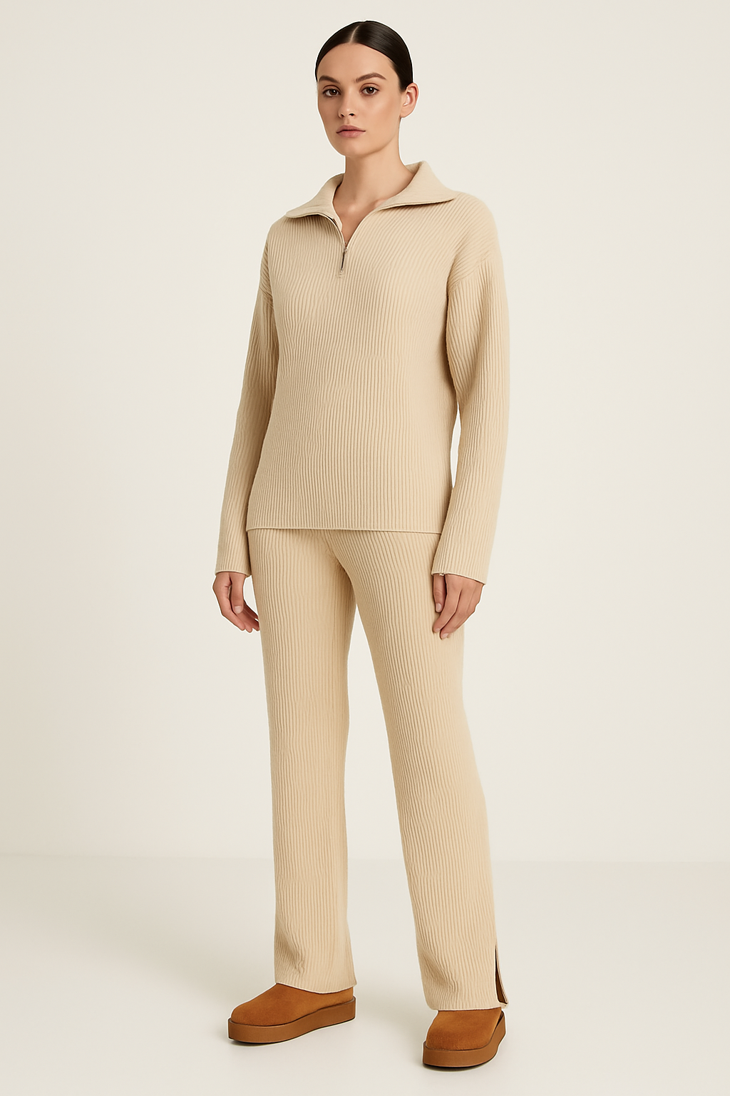 Ensemble Loungewear Femme Luxe Tissu Doux Pantalons Large