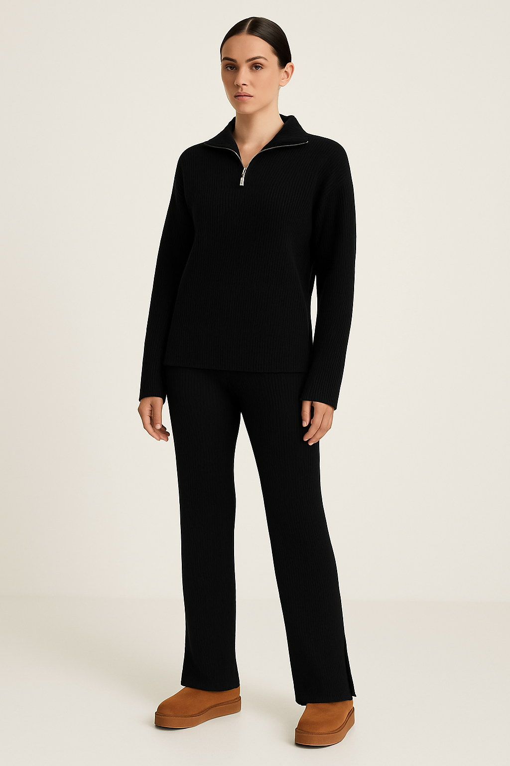 Ensemble Loungewear Femme Luxe Tissu Doux Pantalons Large