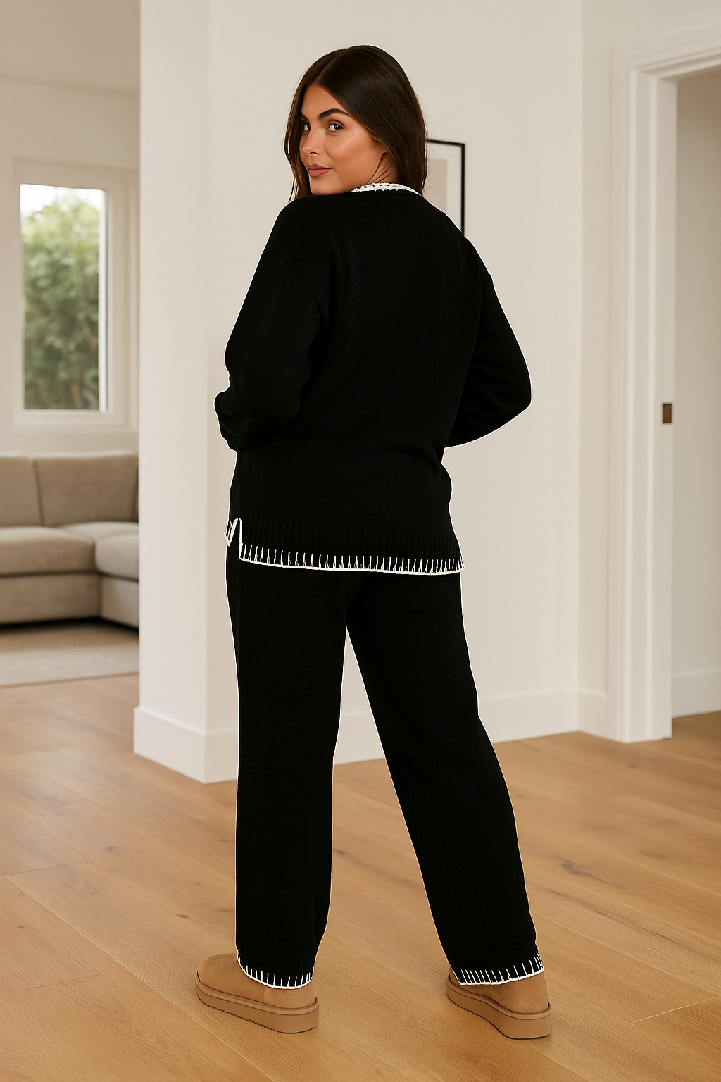 Ensemble de Lounge Femme Tricoté Doux