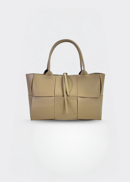 Sac à main femme en cuir authentique tressé – Élégant, pratique, dimensions 32x22x11 cm, idéal pour le bureau et les sorties quotidiennes