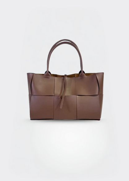 Sac à main femme en cuir authentique tressé – Élégant, pratique, dimensions 32x22x11 cm, idéal pour le bureau et les sorties quotidiennes