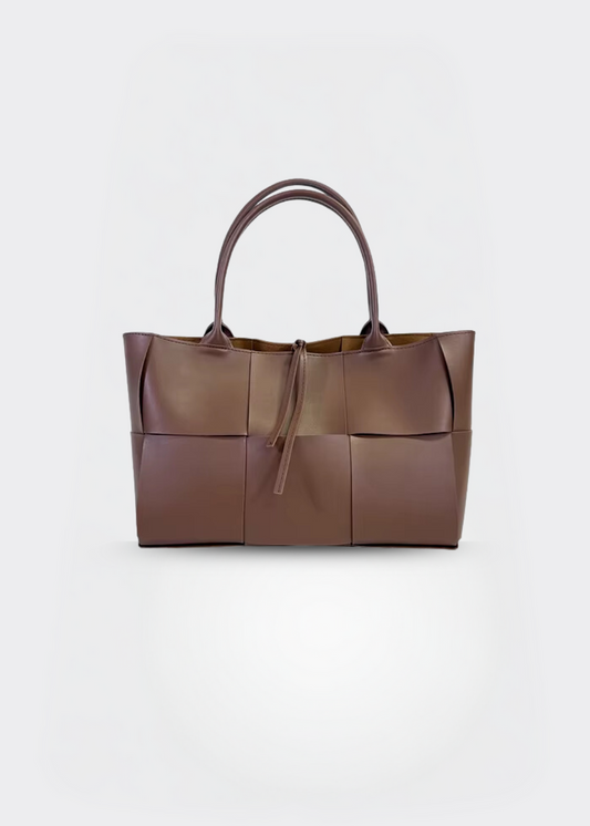 Sac à main femme en cuir authentique tressé – Élégant, pratique, dimensions 32x22x11 cm, idéal pour le bureau et les sorties quotidiennes