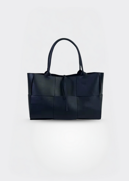 Sac à main femme en cuir authentique tressé – Élégant, pratique, dimensions 32x22x11 cm, idéal pour le bureau et les sorties quotidiennes
