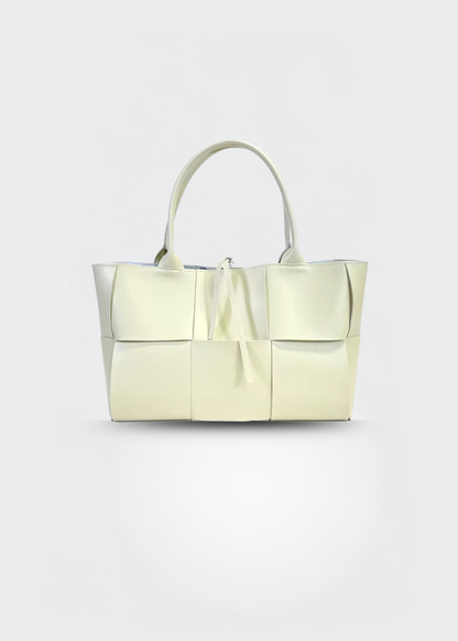 Sac à main femme en cuir authentique tressé – Élégant, pratique, dimensions 32x22x11 cm, idéal pour le bureau et les sorties quotidiennes