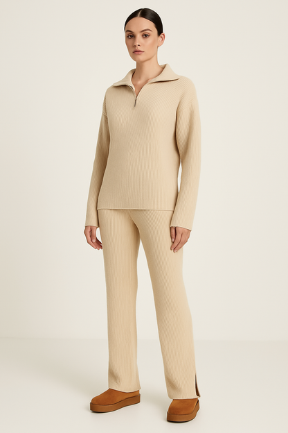 Ensemble Loungewear Femme Luxe Tissu Doux Pantalons Large