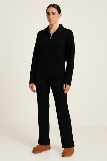 Ensemble Loungewear Femme Luxe Tissu Doux Pantalons Large